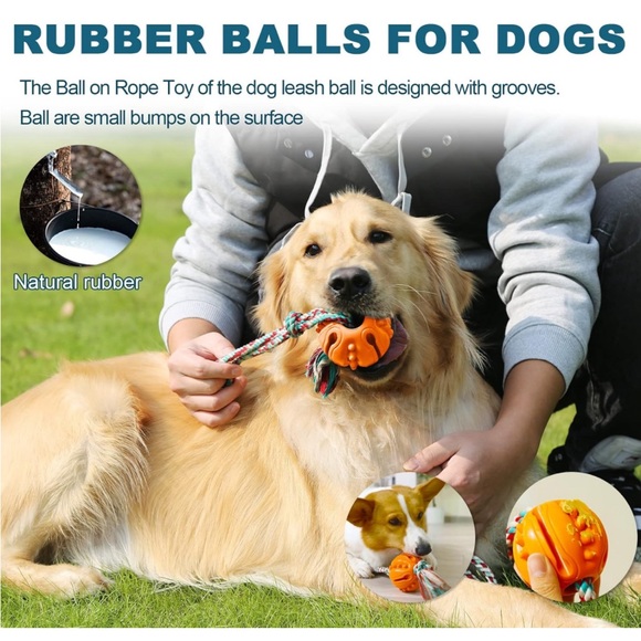 Ball🎾on Rope Dog🐕Toy For Fetch & Chew Reward & Exercise & Tug of War - Picture 5 of 10
